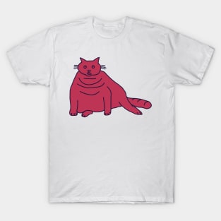 Viva Magenta Color of the Year 2023 Chonk Cat T-Shirt